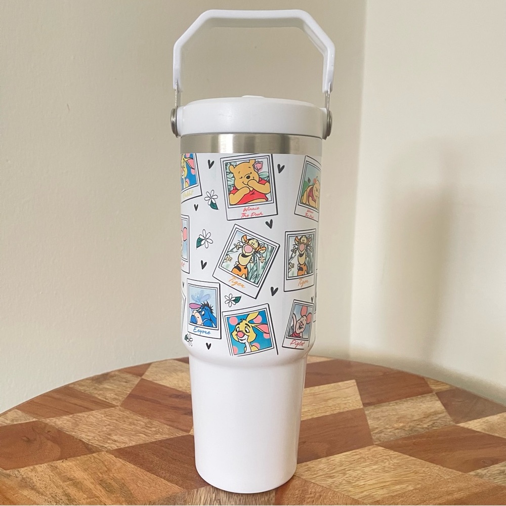 Disney Winnie the Pooh Tiger Piglet Eeyore donkey 30oz Tumbler Flip Straw cup